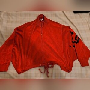 Juicy Couture Red Velour Dolman Sleeve Jacket